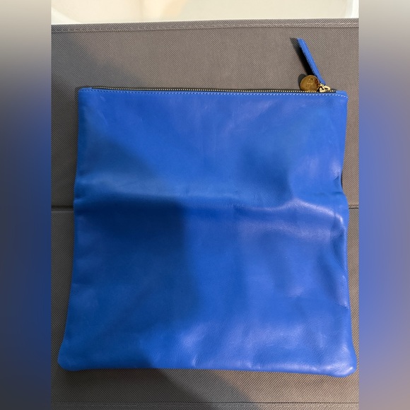 Clare V duo-tone leather fold-over clutch - Picture 3 of 4